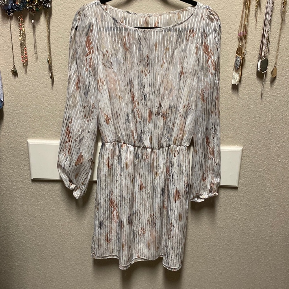 White House Black Market Metallic Striped Dress